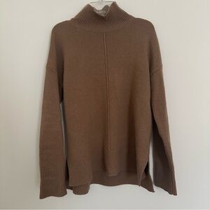 Flawed Theory XS P Women's Cashmere Long Sleeve Camel Beige Neck Sweater